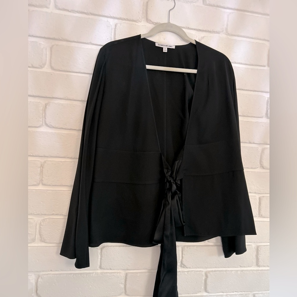 Elizabeth and James black tie waist jacket